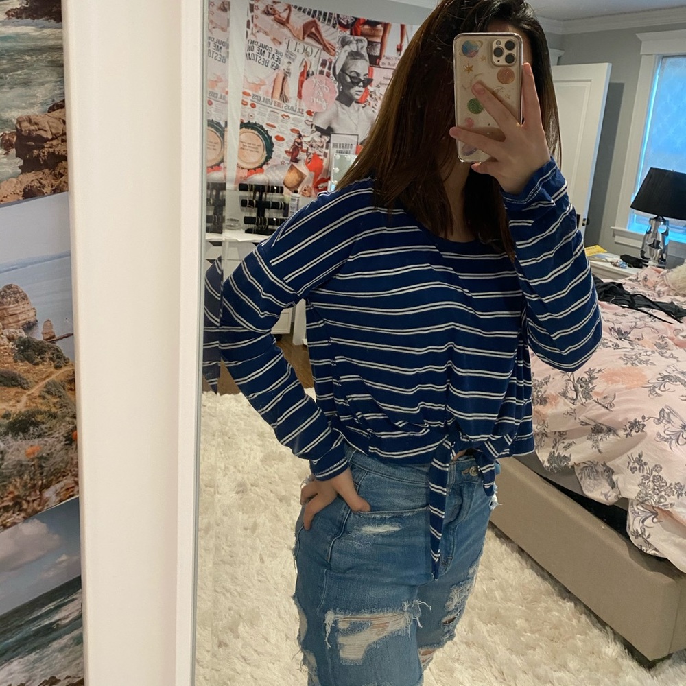 Pacsun blue and white striped t-shirt